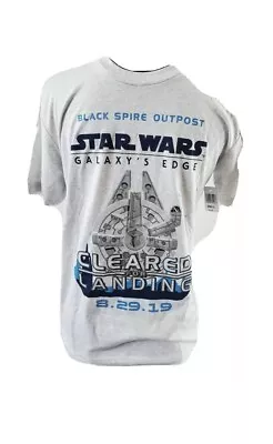 New Disney Star Wars Large Galaxy’s Edge Opening Day Passholder T-Shirt Gray • $9.38