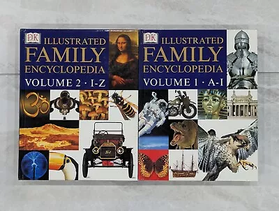 DK Illustrated Family Encyclopedia By DK Hardback Books 2 Volumes Good Condition • £29