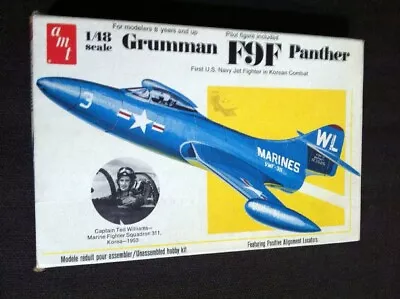 AMT 1/48 T643 Grumman F9F Panther Ted Williams Korean War Fighter Jet Model • $35