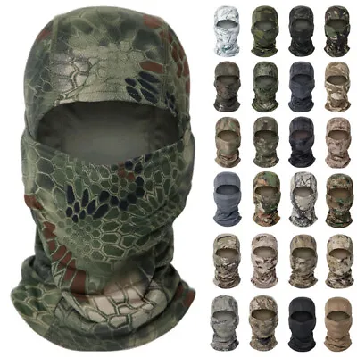 Tactical Camouflage Balaclava Windproof Hunting Face Mask Shield Neck Gaiter • £5.39