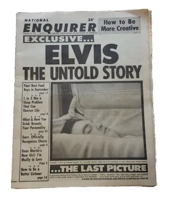 ELVIS THE UNTOLD STORY Original National Enquirer Sept 6 1977 THE LAST PICTURE • $15