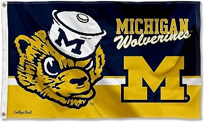 Michigan Team University Wolverines Flag 3x5 4x6 5x8 Ft • $18.95