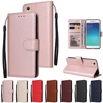 $10.15 • Buy For Oppo F7 R15 F17 F11 Pro A73 Reno4 Lite Leather Flip Case Wallet Stand Cover