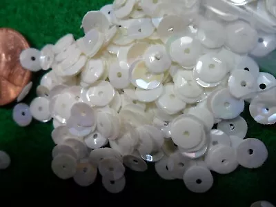 Vintage White Iridescent Metallic Cupped 5 Mm Sequins - 800 Pcs. • $2.99