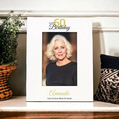 Personalised 60th Birthday Photo Frame Portrait With Name And Sentiment C58-136 • £13.99