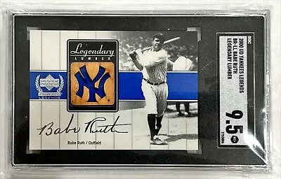 2000 Ud Yankees Legends Babe Ruth Legendary Lumber Sgc 9.5 Game Used Bat (br-ll) • $499.99