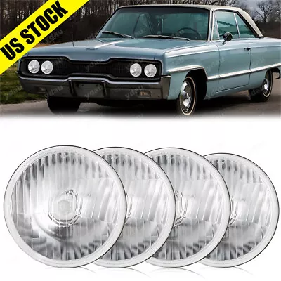 5.75  Round Glass Headlight Lamp Housing Hi/Low Beam Fit H4 LED HID Halogen Bulb • $59.70