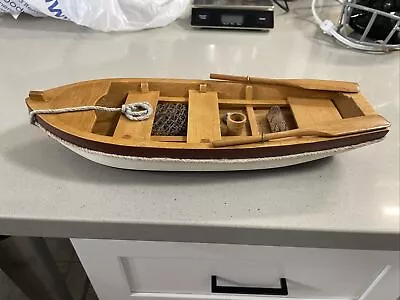 Model Wood Row Fishing Oars Boat Display  12.5“ Decor Piece Used • $39