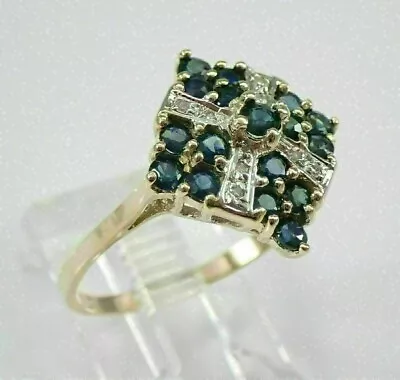 2CT Vintage Blue Sapphire LabcreatedDiamond Engagement Ring 14K Yellow Gold Over • $131.74