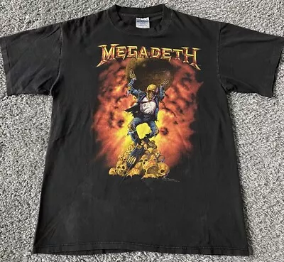 Vintage Megadeth Band Tour Shirt L Large Oxidation Of The Nation Black Metal 90s • $199