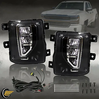 For 2016 2017 2018 Chevy Silverado 1500 LED Fog Lights Bumper Lamp W/Switch/Wire • $55