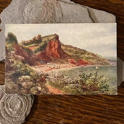 Oddicombe Beach Torquay Devon By  W W Quatremain Vintage Postcard • £3.99