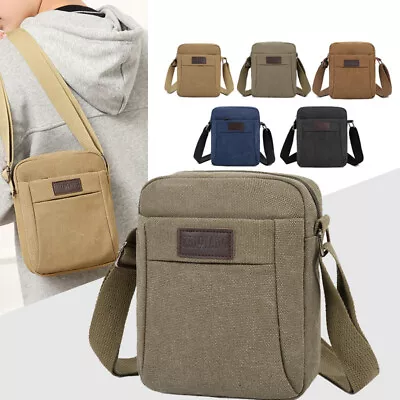 Men Bag Vintage Canvas Satchel Crossbody Shoulder Bag Handbag Bookbag • $15.99