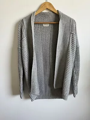 M&S Indigo Collection - Women's Open Knit Grey Cardigan Shawl - UK Size 10 • £8