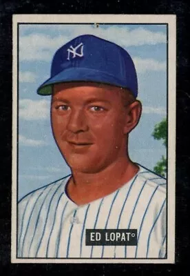 1951 Bowman #218 Ed Lopat Yankees Pinhole Looks Nice! LOOK! SV • $10