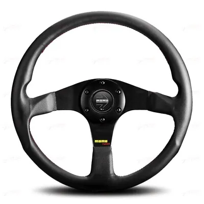 MOMO Leather Steering Wheel TunerBlack Spoke 11110335211R 100% Genuine MOMO • $221.16