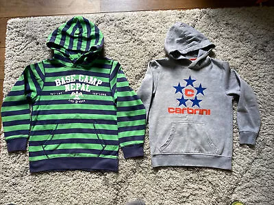 2 Boys Logo Hoodie Bundle 10-12 Grey / Blue & Green Stripe H&M Carbrini Bundle • £8