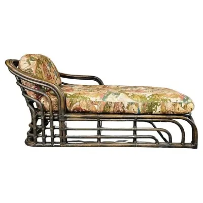 Bohemian Ficks Reed Style Sculptural Bamboo Chaise Lounge Chair Circa 1960 • $1750