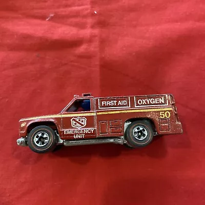 Vintage Hot Wheels Redline Emergency Unit 50 Red Fire Truck 1974 Hong Kong • $14.99