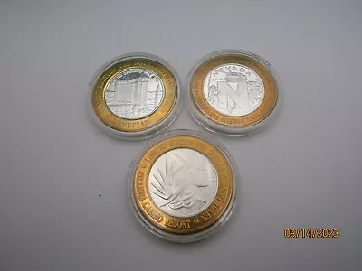 $43.50 • Buy Lot Of 3, Mixed Limited Edition $10 Casino Gaming Tokens .999 Fine Silver. C276