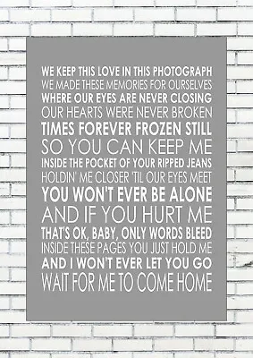 PHOTOGRAPH – ED SHEERAN Word Typography Words Song Lyric Lyrics Music Artwork • £6.55