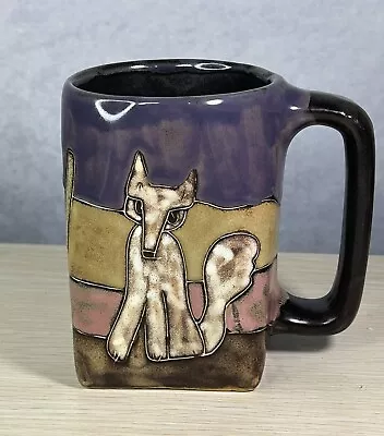Vintage Mara Stoneware Mug Cup Coyote Wolf In Desert Cactus • $22