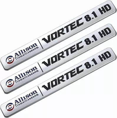 3x 8.1 Hd 8.1L Vortec Allison Transmission Emblem Sticke Decals Badges Chrome • $18.66