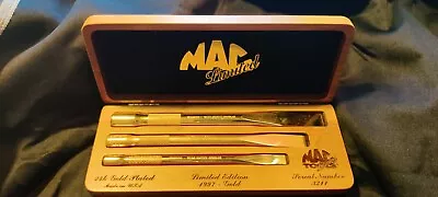 Mac Tools 24Kt Gold Plated 3 Piece Chisel Set Size: 6  7  8  NEW In Oak Box • $97.89