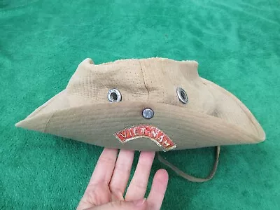 Vintage Vietnam War Era Boonie Bush Jungle Field Brim Hat Vietnam Patch • $89.99