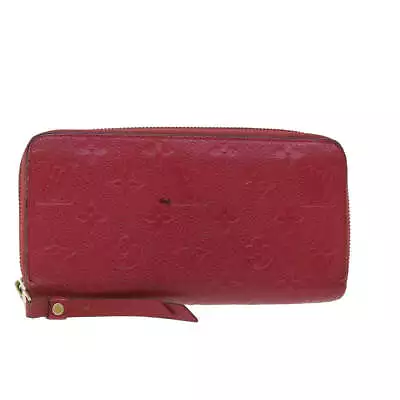 LOUIS VUITTON Monogram Empreinte Zippy Wallet Wallet Bordeaux M60549 Auth 51241 • £253