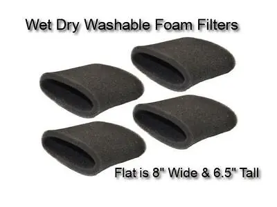 $16.99 • Buy 4 Foam Sleeve Wet Dry Filters Fits Shop Vac 90585 9058562 Type R VacMaster Genie