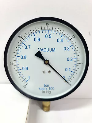 Vacuum Pressure Gauge 4-1/2  ~ 30 In Hg Vac To 0 ~ 1/4  Brass NPT Bottom Connect • $9.99