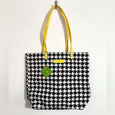 NWT ✨ Vera Bradley Hello Yellow Tote Midnight Houndstooth • $21.99