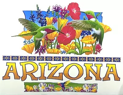 £14.85 • Buy Vintage Transfer T-Shirt Iron On Graphic Sheet Arizona Humming Birds Airwaves