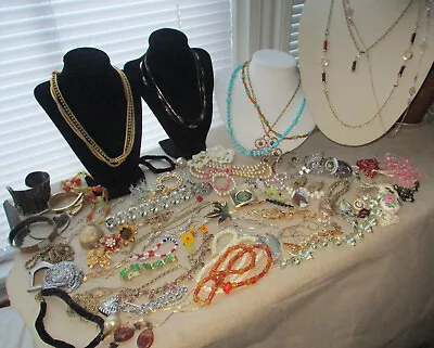 Big Estate Costume Jewelry Collection Lot  .. Signed Unsigned Vintage • $65.85