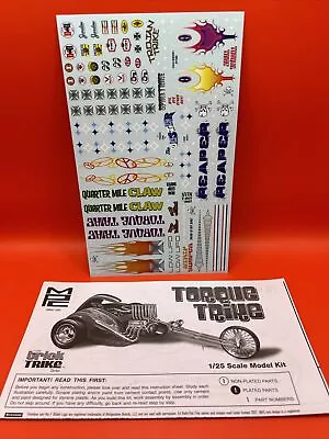 Torque Trike Instructions And Decals Model Parts MPC 1:25 New • $9.25