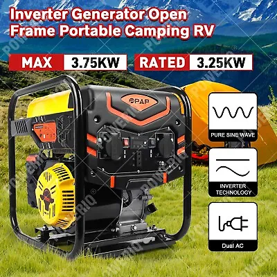 PPAP Inverter Generator 3.5KW Max 3.0KW Rated Open Frame Portable Camping RV AU • $465