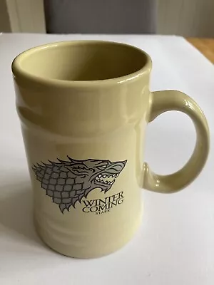 Game Of Thrones House Stark Ceramic Tankard Mug Stein Winter Is Coming HBO • £10