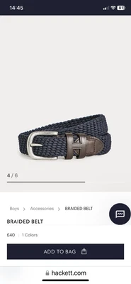£27.50 • Buy Hackett London Boys Braided Blue Belt. Brand New, Size 28.