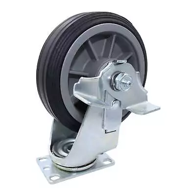 SNAP-LOC 375 Lb Caster 6 Inch All-Terrain Solid Rubber Swivel-Brake • $32.99