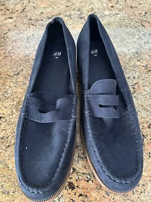 H&M Mens Blue Faux Suede Loafers Slip On Mens Shoes 10 44 NWOB • $22