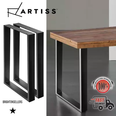 Artiss 2x Coffee Dining Table Legs Industrial Vintage Bench Metal Trapezoid 71CM • $108.57