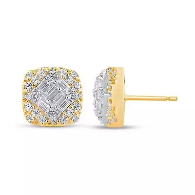 10k Yellow Gold 1.15 Carat 10 Mm 100% Genuine Diamonds Mens/womens Earring Studs • $440