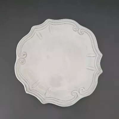 Vietri Incanto Stone Baroque Dinner Plate Italy White Gray Minimalist Dishes • $38.23