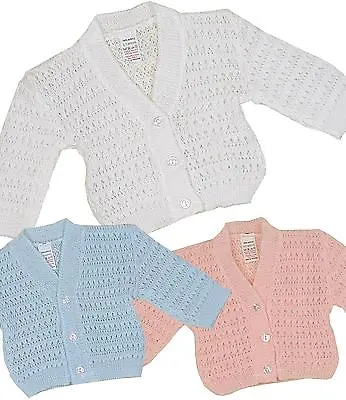 BabyPrem Baby Boys Girls Unisex Clothes Knitted Acrylic Soft Cardigan Cardi • £4.99