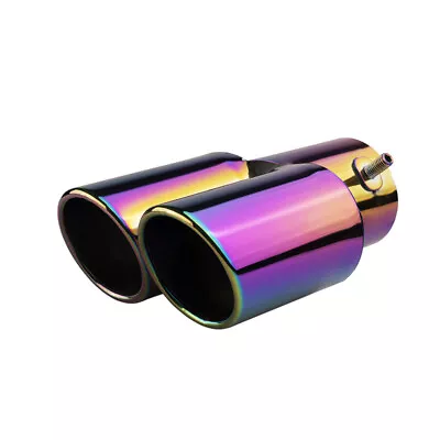 Straight Auto Dual Exhaust Pipe Tailpipe Muffler Tip Throat Stainless Steel Tail • $20.90