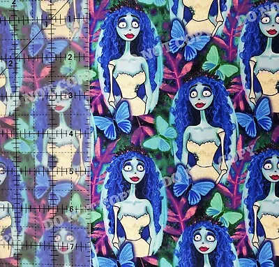 100% Cotton Woven Custom Fabric Corpse Bride Movie Blue By The 1/4 Yard 9x56  • $5.49