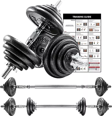 20Kg Cast Iron Adjustable Dumbbell Set Hand Weight With Solid Dumbbell Handles C • $140.99