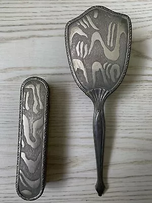 £11.99 • Buy Vintage Dressing Table Vanity Set 2 Piece Silver Plated Hand Brush 