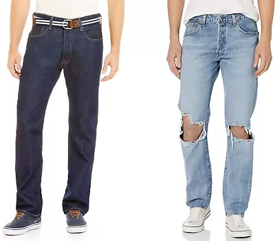 Levis 501 Original Fit Jeans Mens Straight Leg Button Fly Classic Rise Denim • $44.95